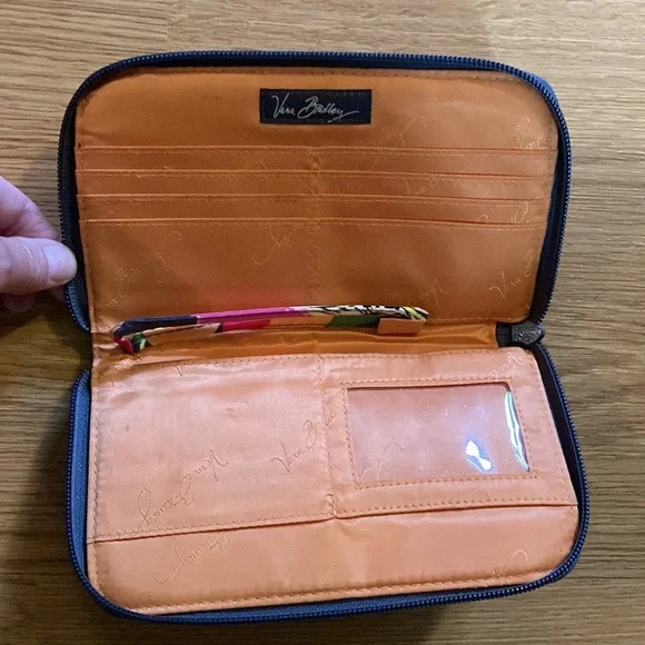 Vera Bradley Floral Print Wristlet-Blue, orange, pink print - Picture 3 of 7